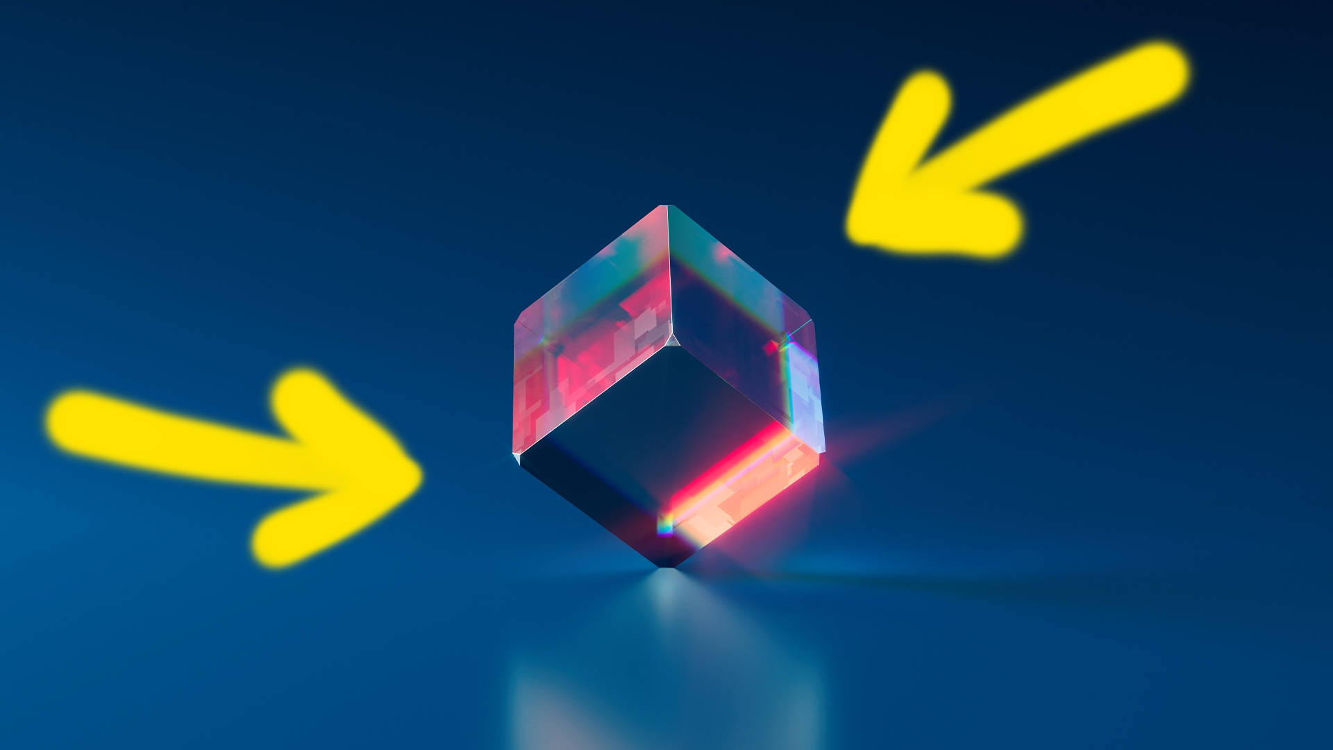 A cube and an arrow