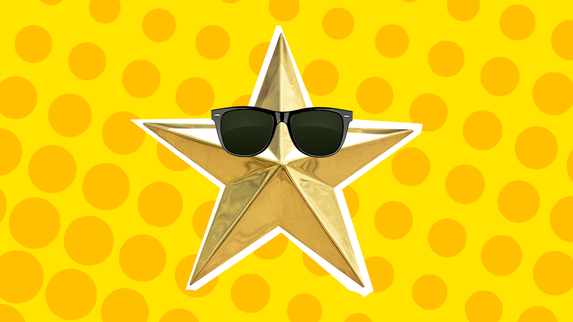 Star shape with sunglasses