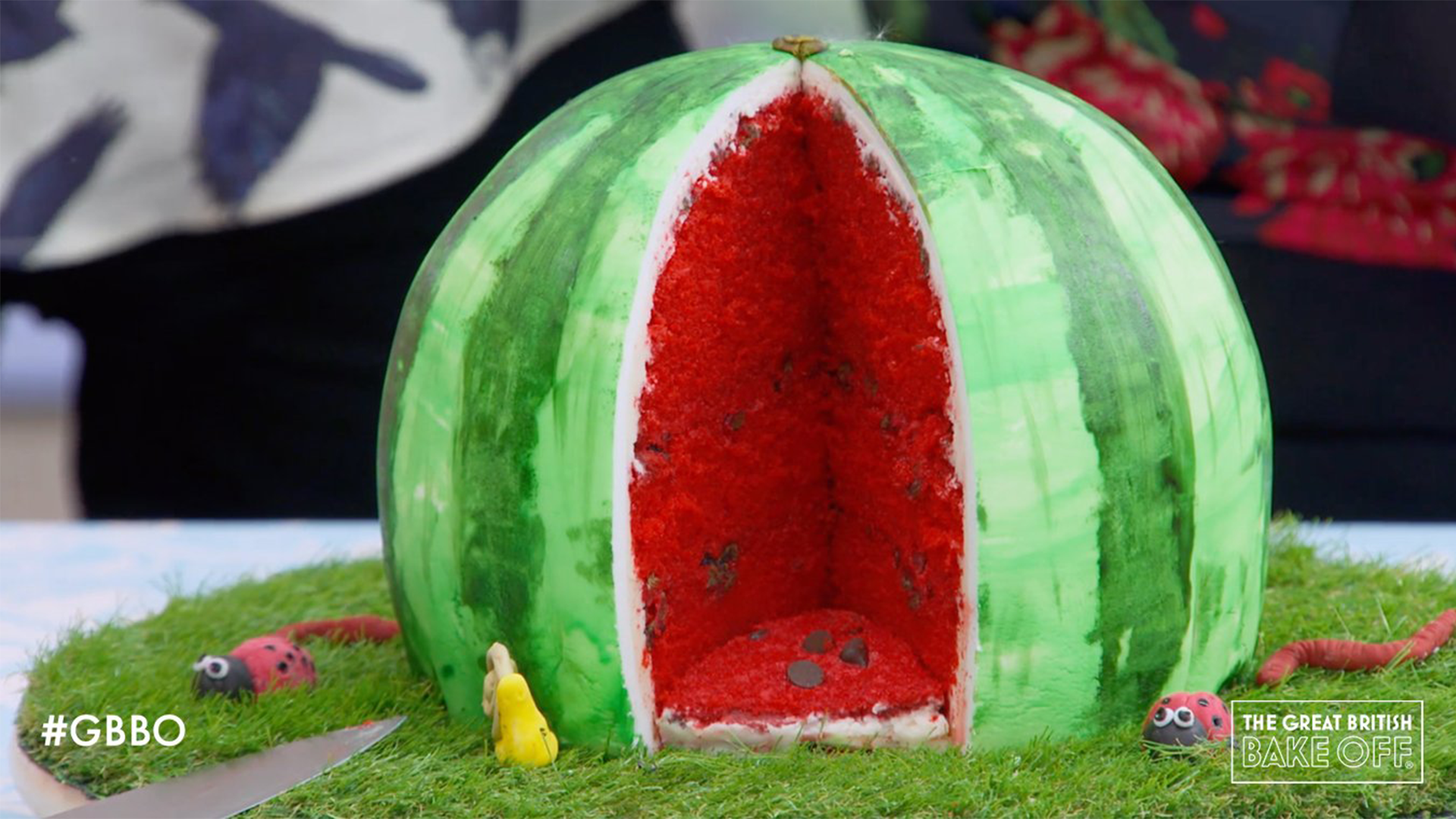 A watermelon style cake