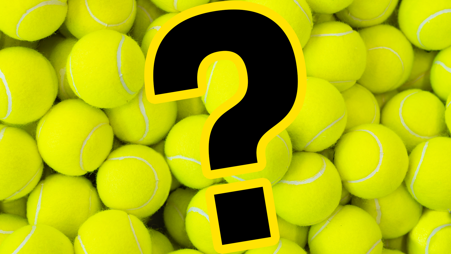 Question mark on tennis ball background