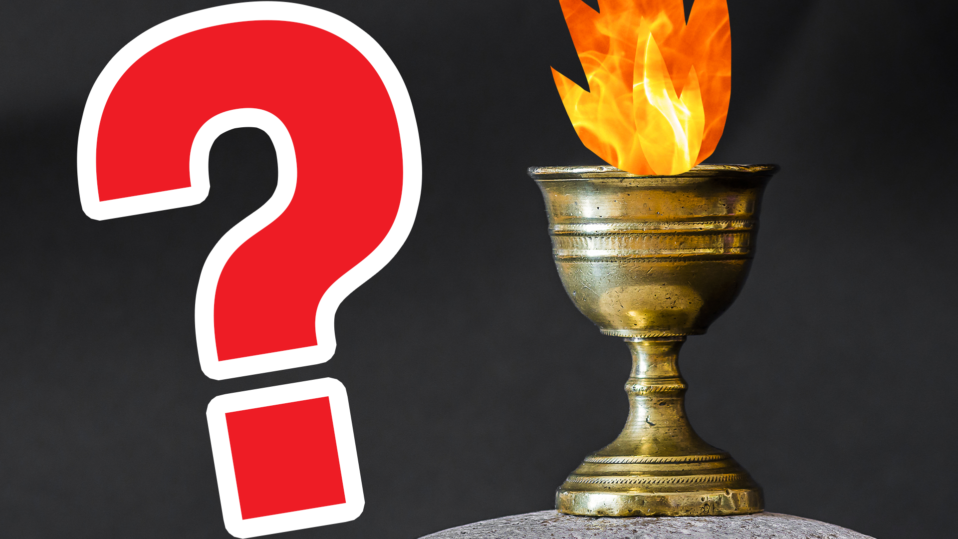 A goblet of fire and a question mark