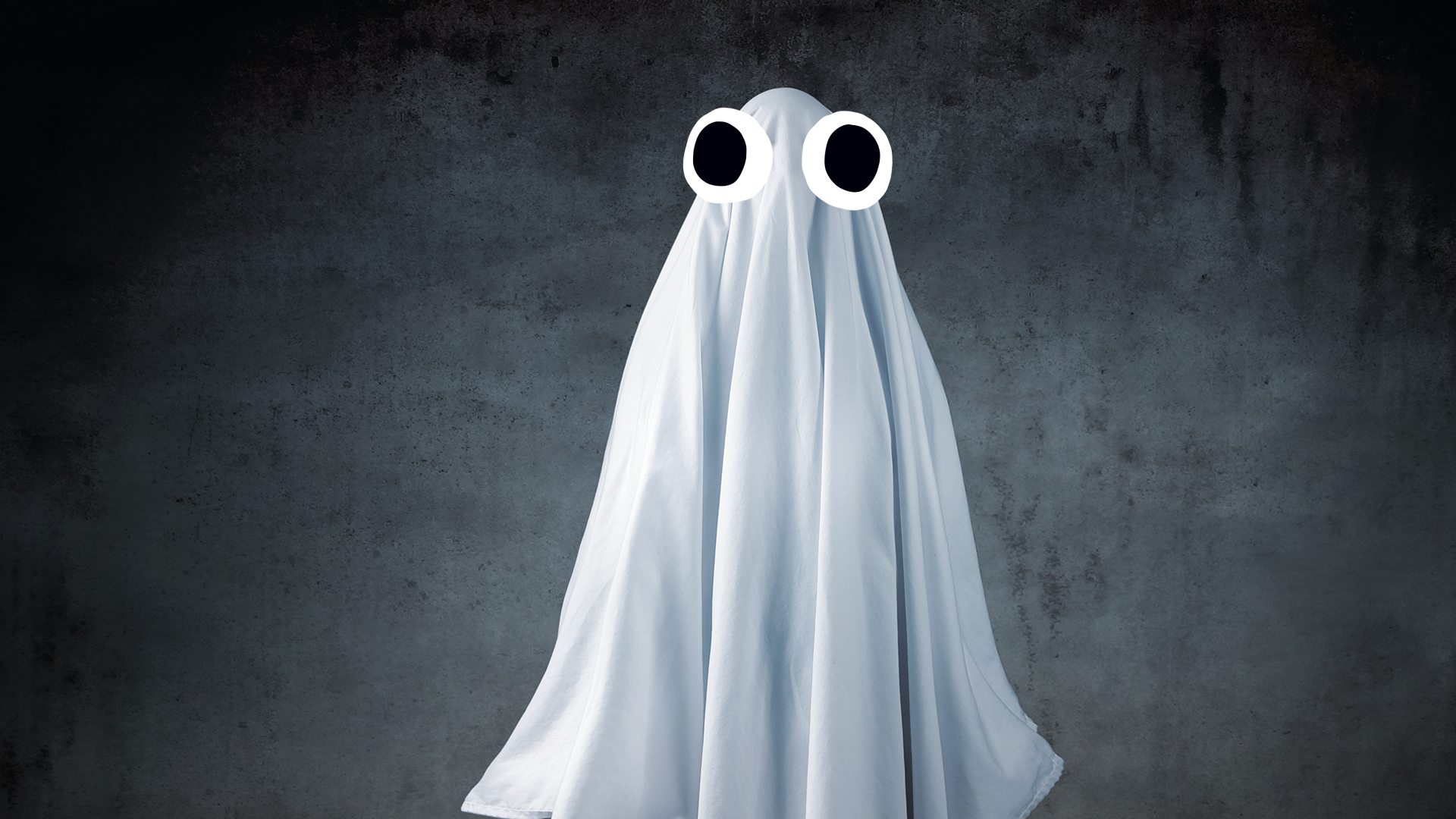 A ghost with googly eyes