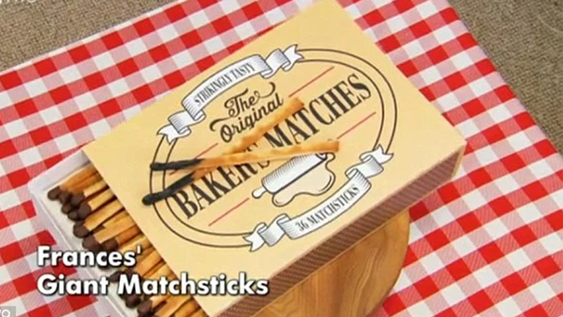 A bake which looks like a box of matchsticks 