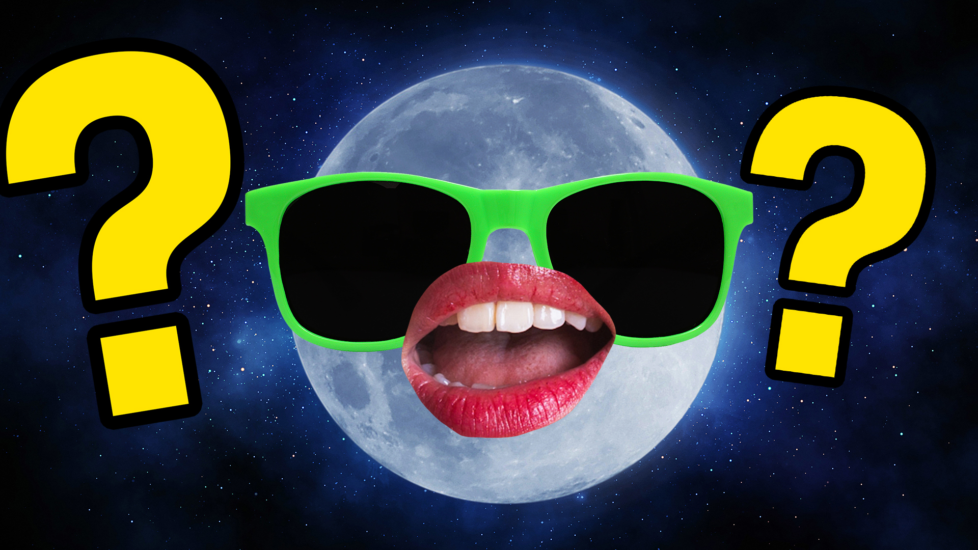 the moon with sunglasses