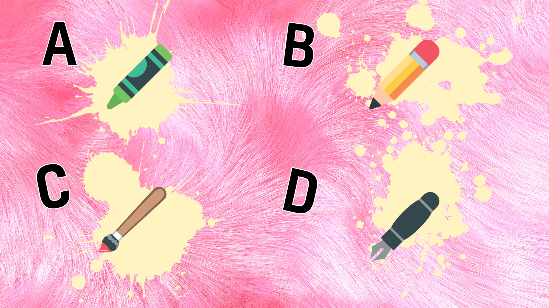 A selection of emojis: a crayon, a pencil, a paintbrush, a pen