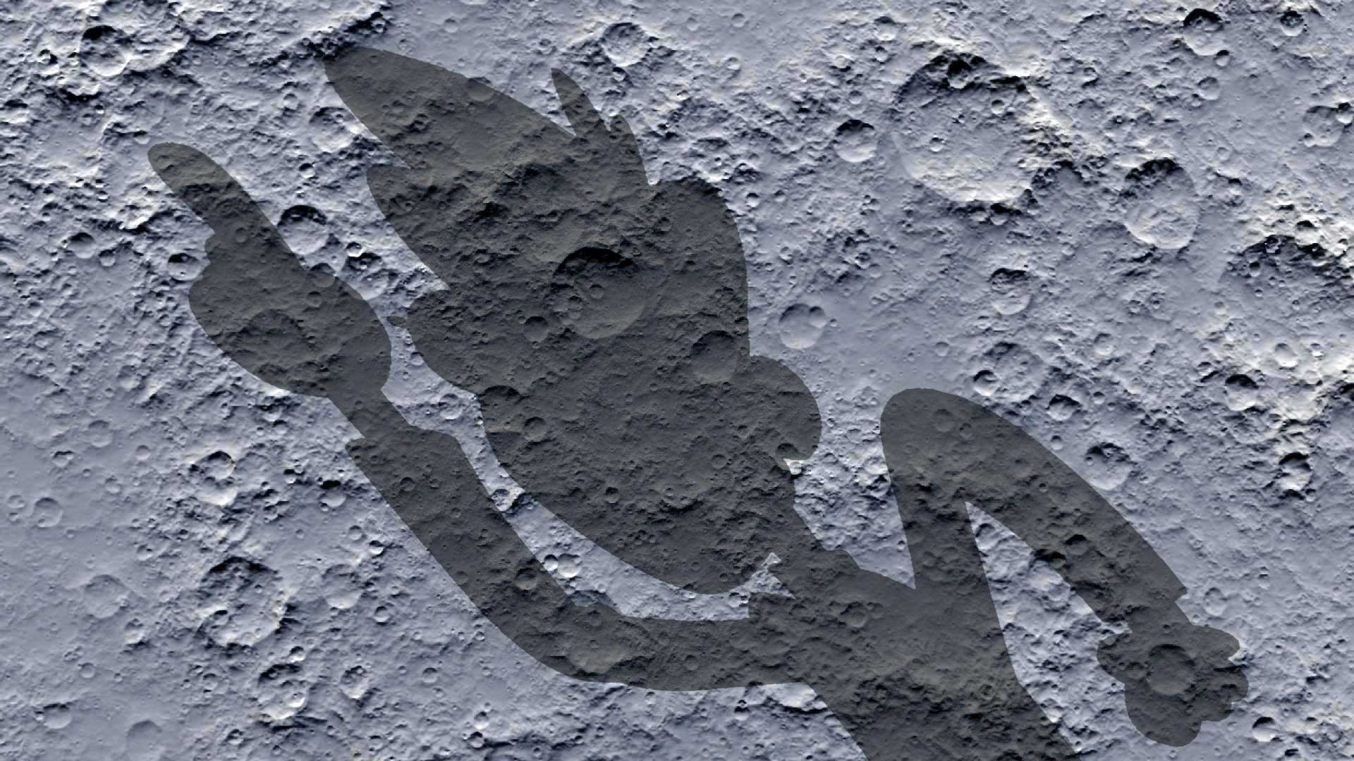 A shadow of Walter on the Moon