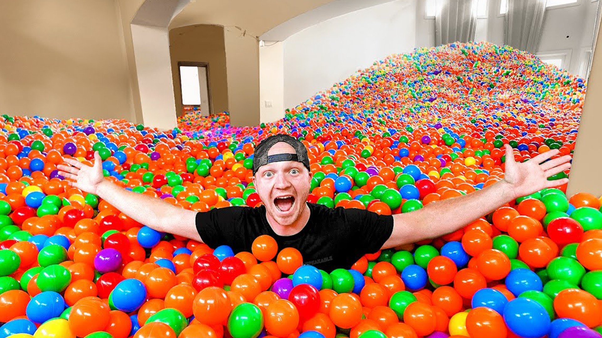 Unspeakable in a ball pit in his house