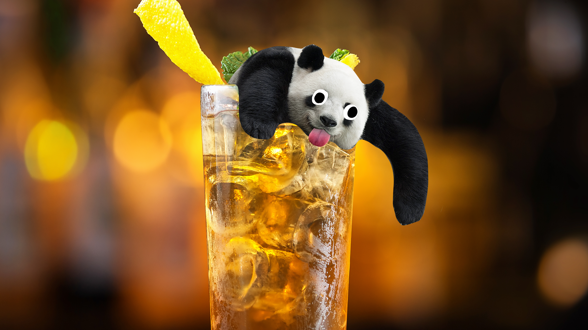 Derpy panda in some iced tea