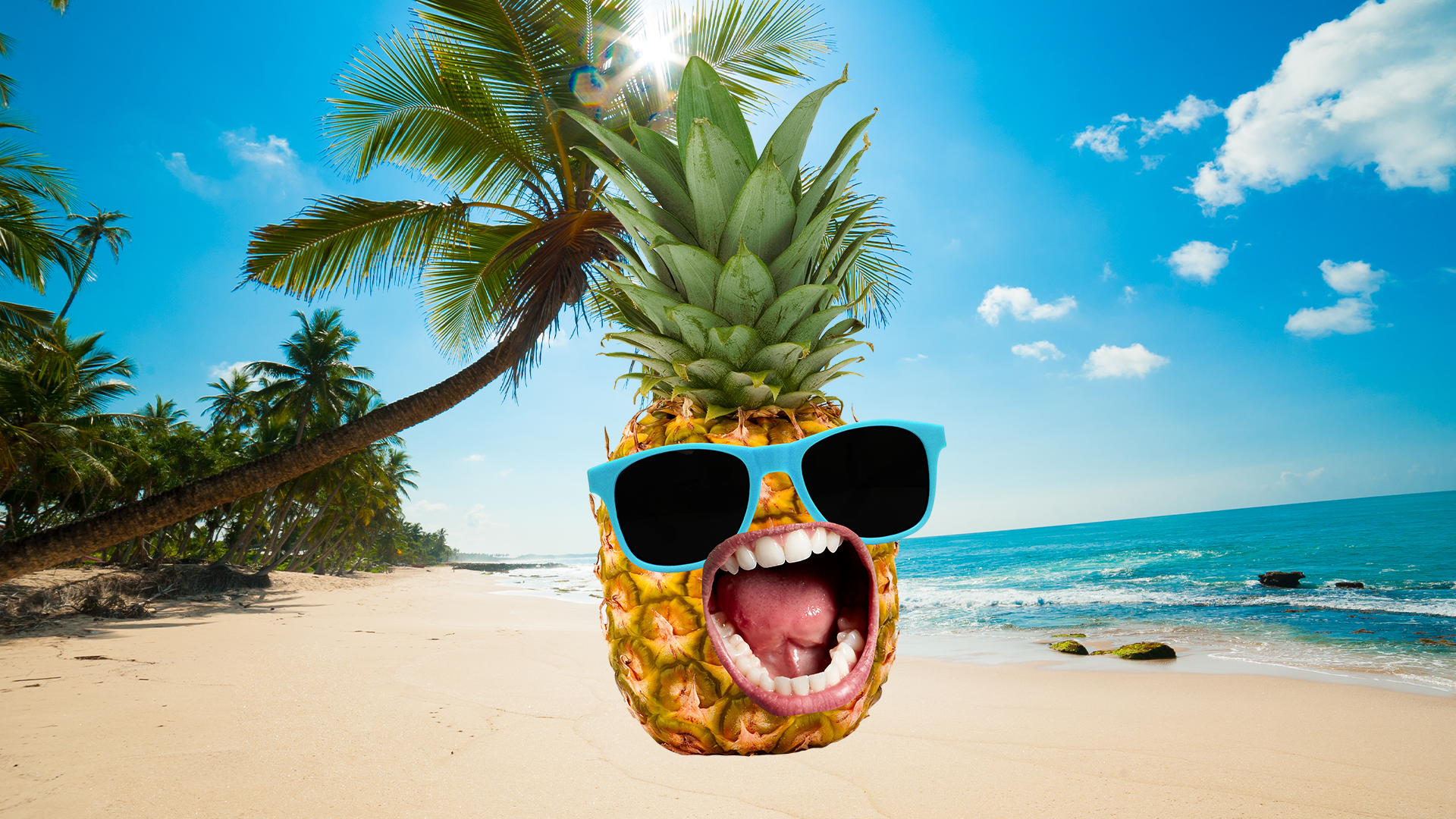 Beano pineapple on a beach