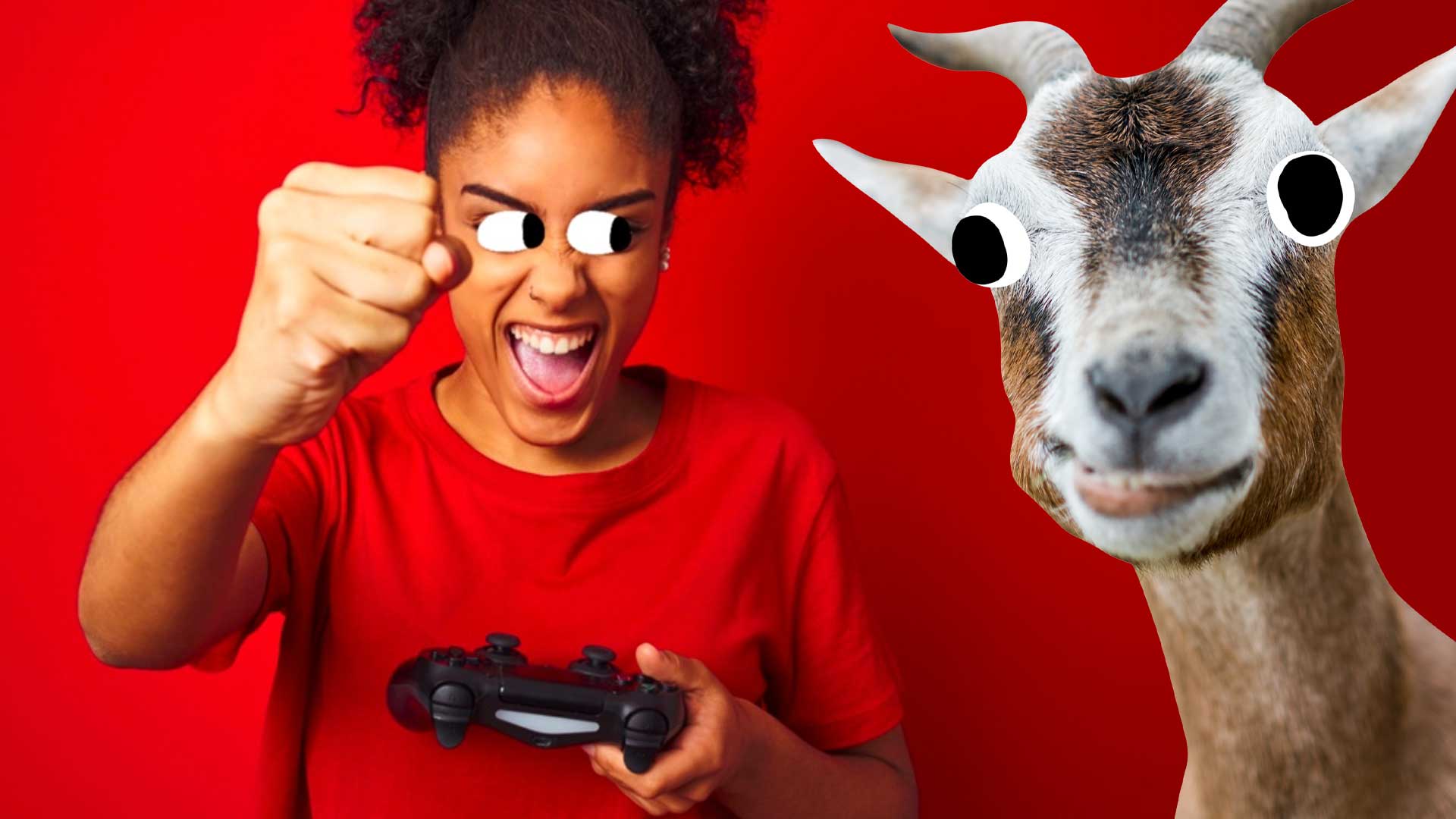 A gamer and a goat
