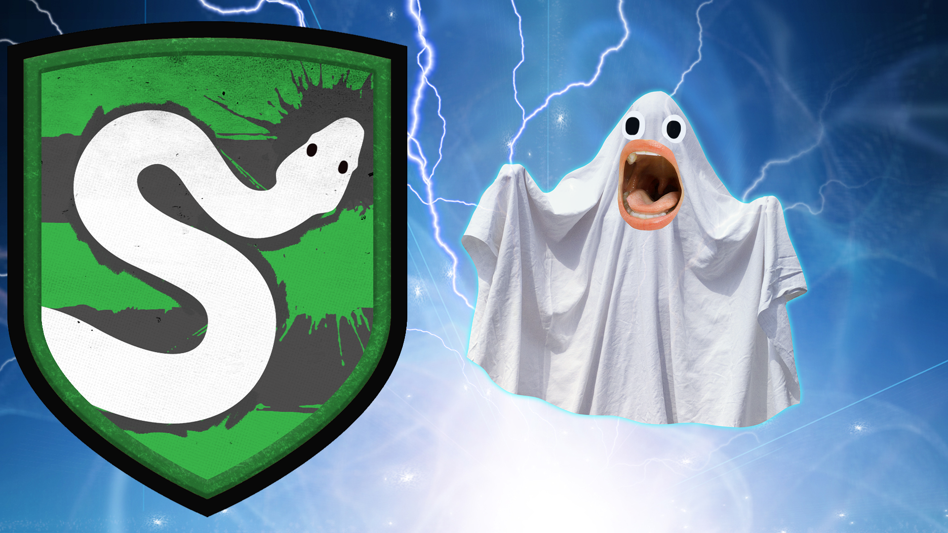 Slytherin crest and ghost