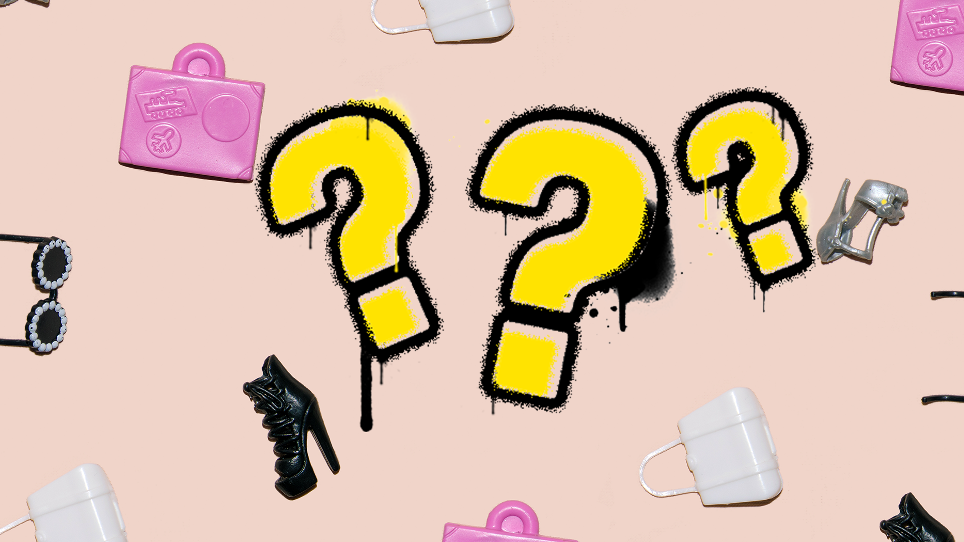 Question marks and doll accessories 