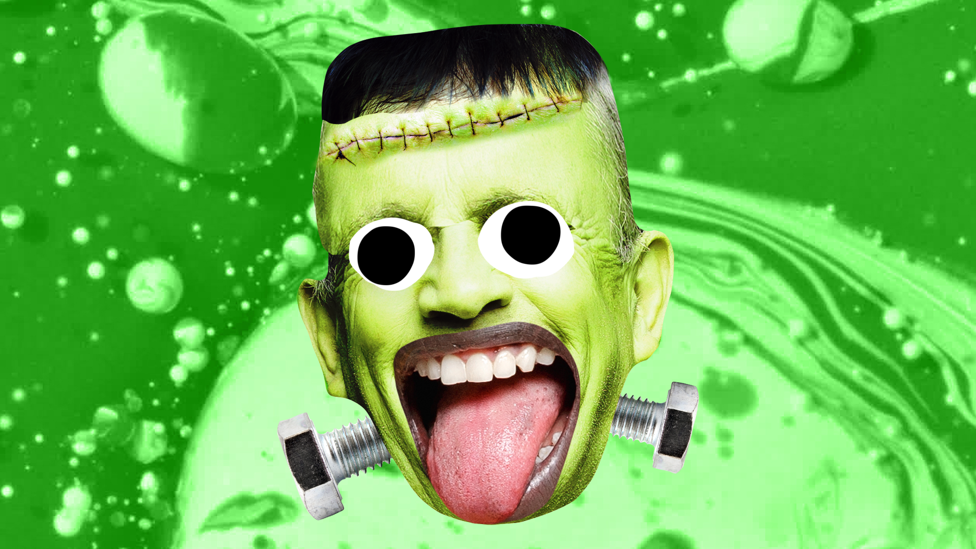 Beano Frankenstein on slime background
