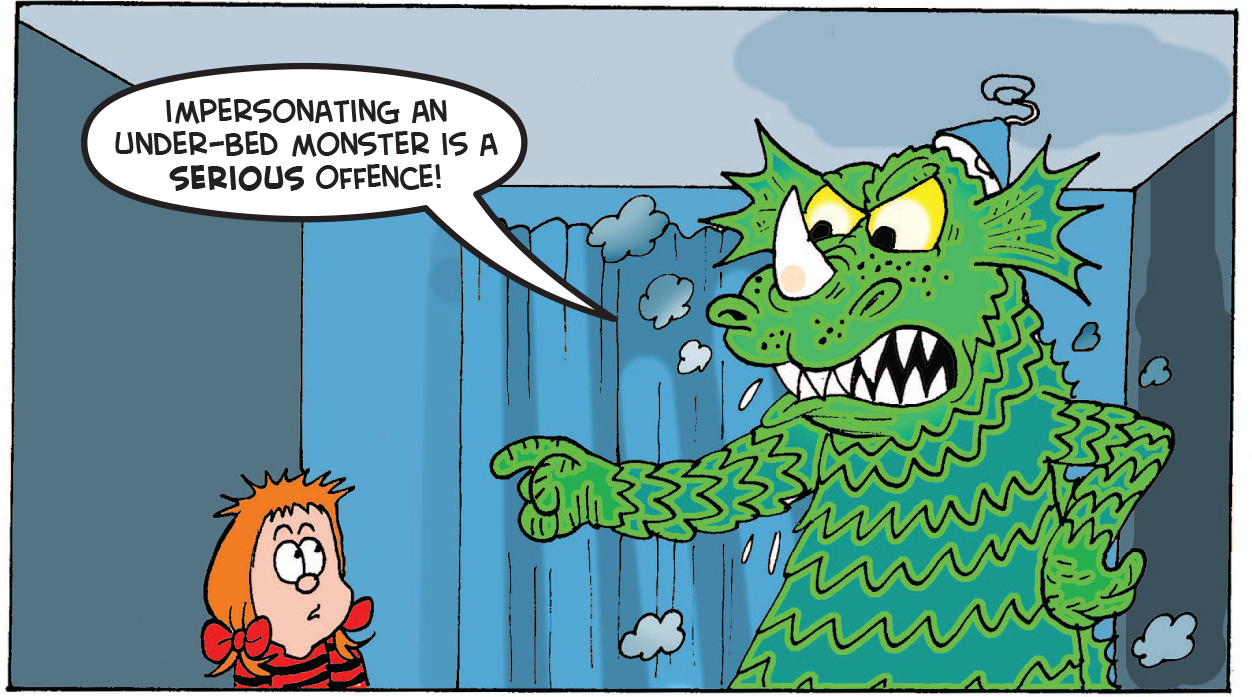 The monster talks to Minnie