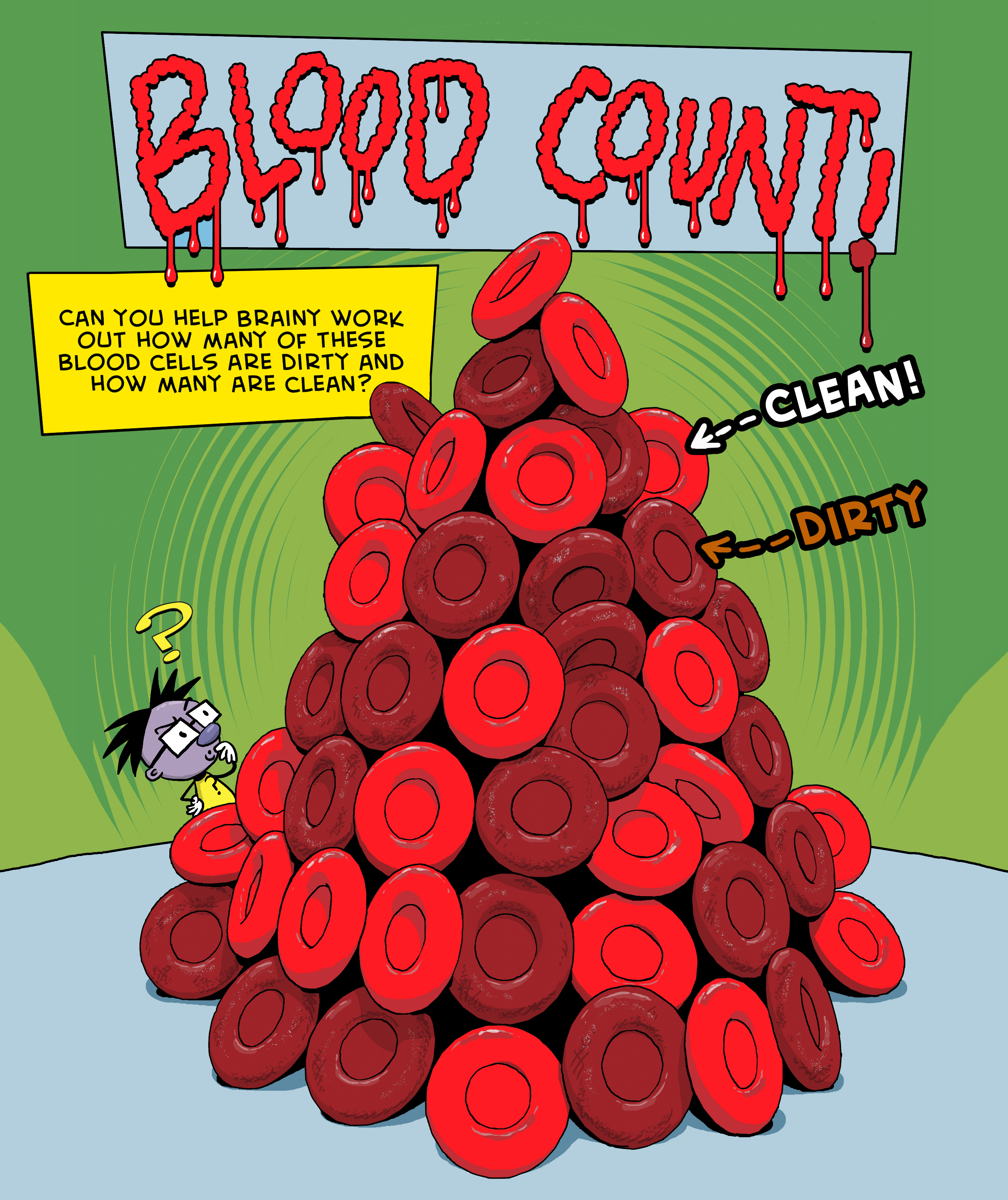 Help Brainy count the blood cells