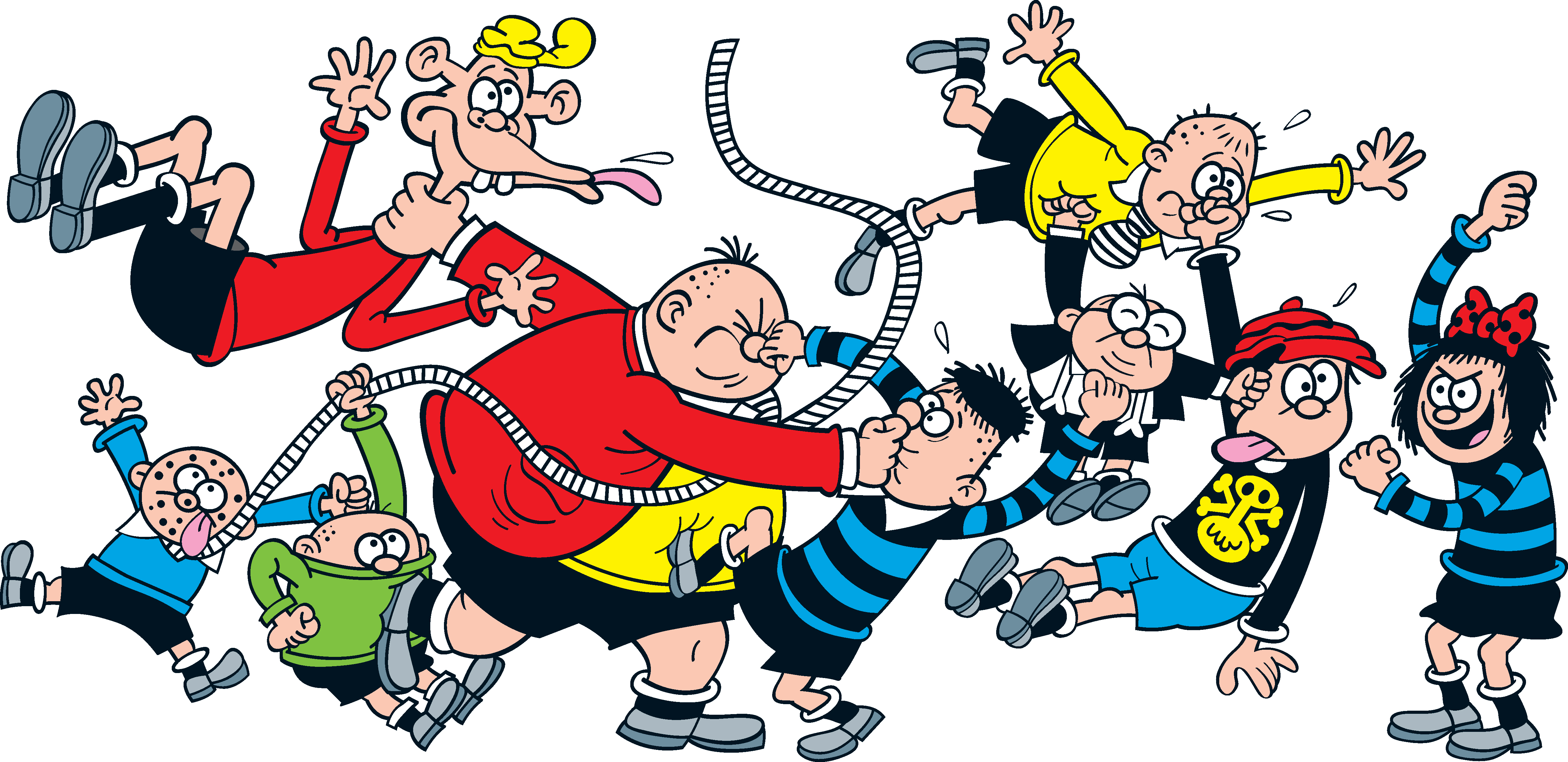 The Bash Street Kids in a classic rough and tumble tussle