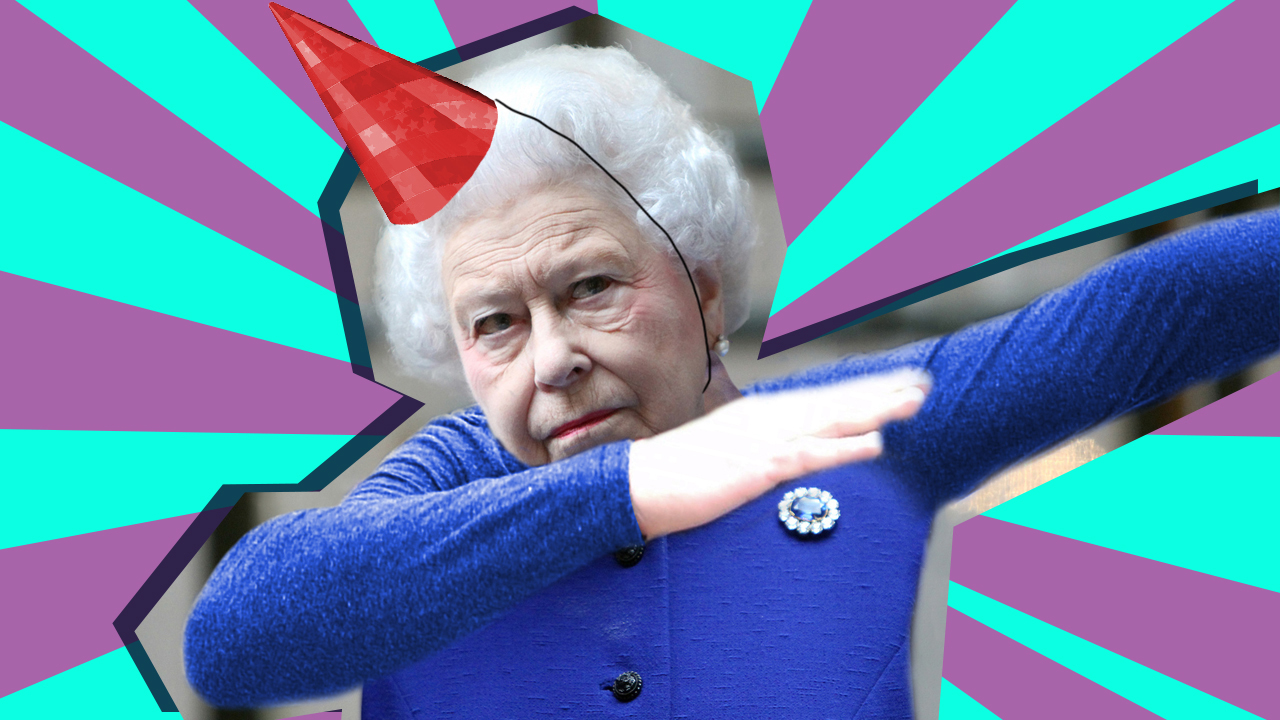 Party Queen dabbing on her birthday