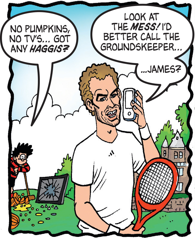Dennis the Menace and Andy Murray at Wimbledon
