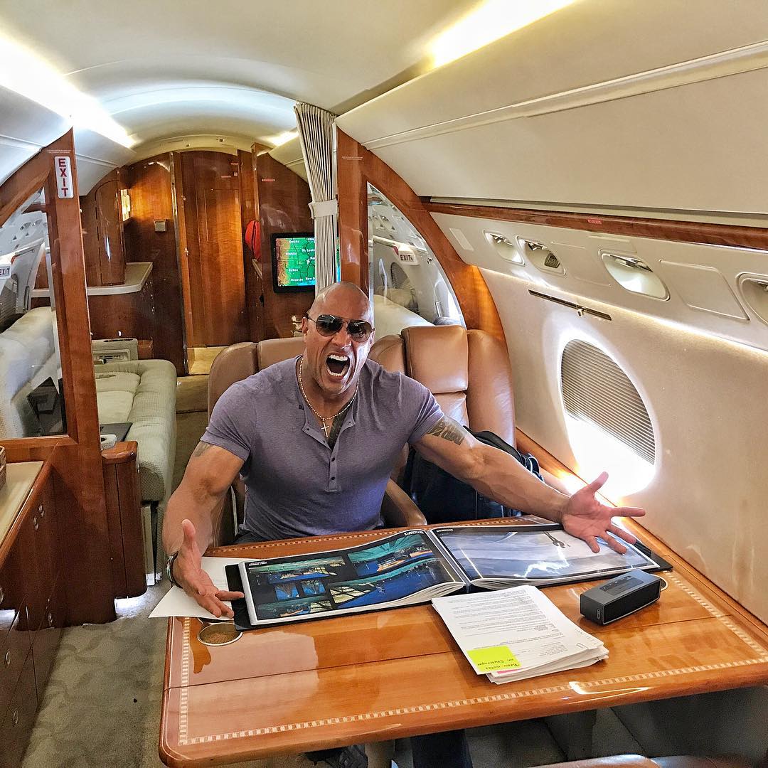 The Rock being awesome on a plane