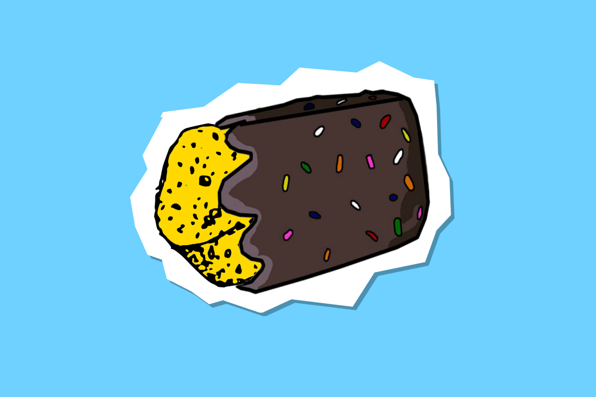 Chocolate-covered sponge