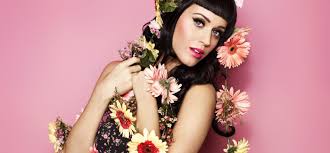 Katy Perry covered in pretty flowers