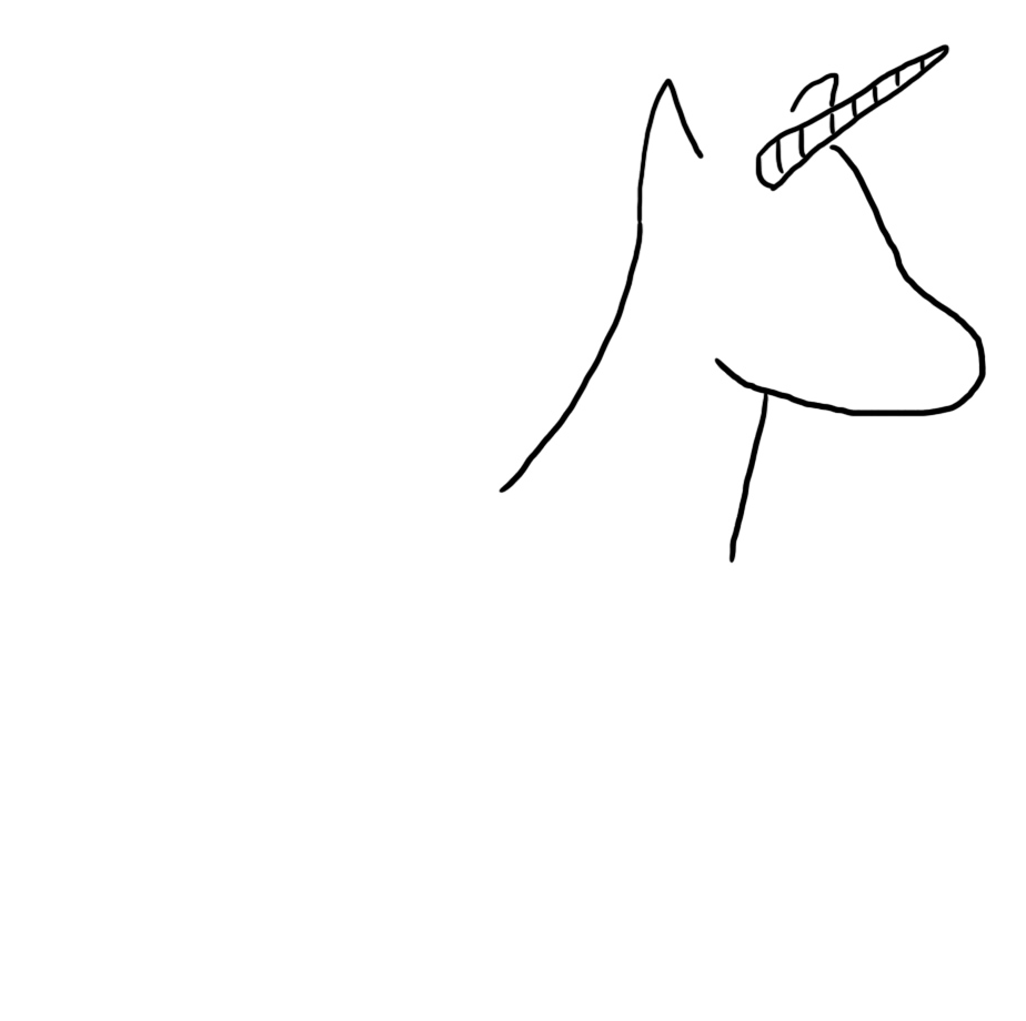 Unicorn head on a unicorn neck