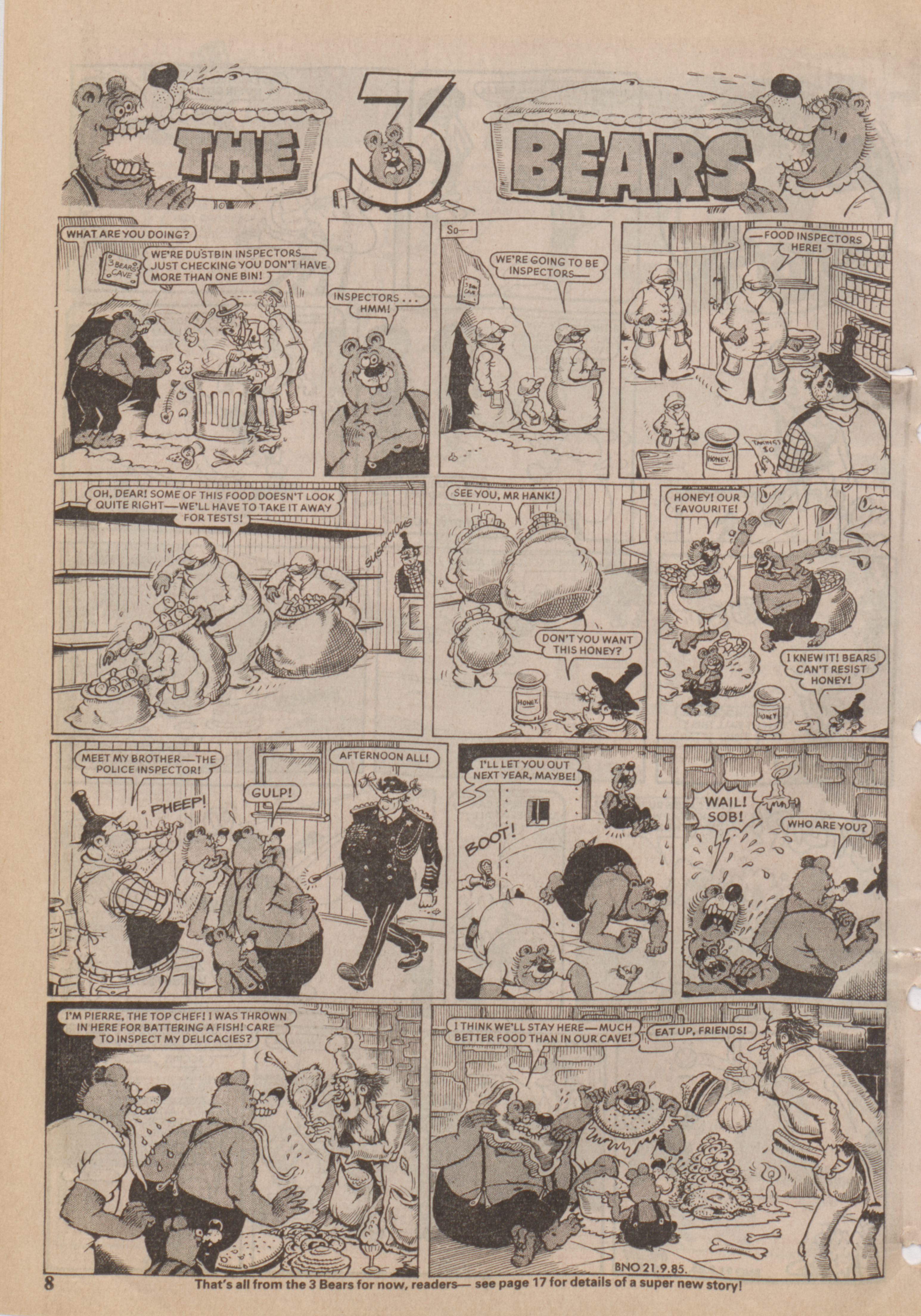 The 3 Bears from Beano No. 2253, 21.9.1985