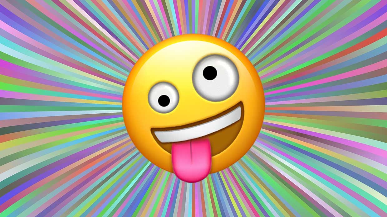 Silly face emoji