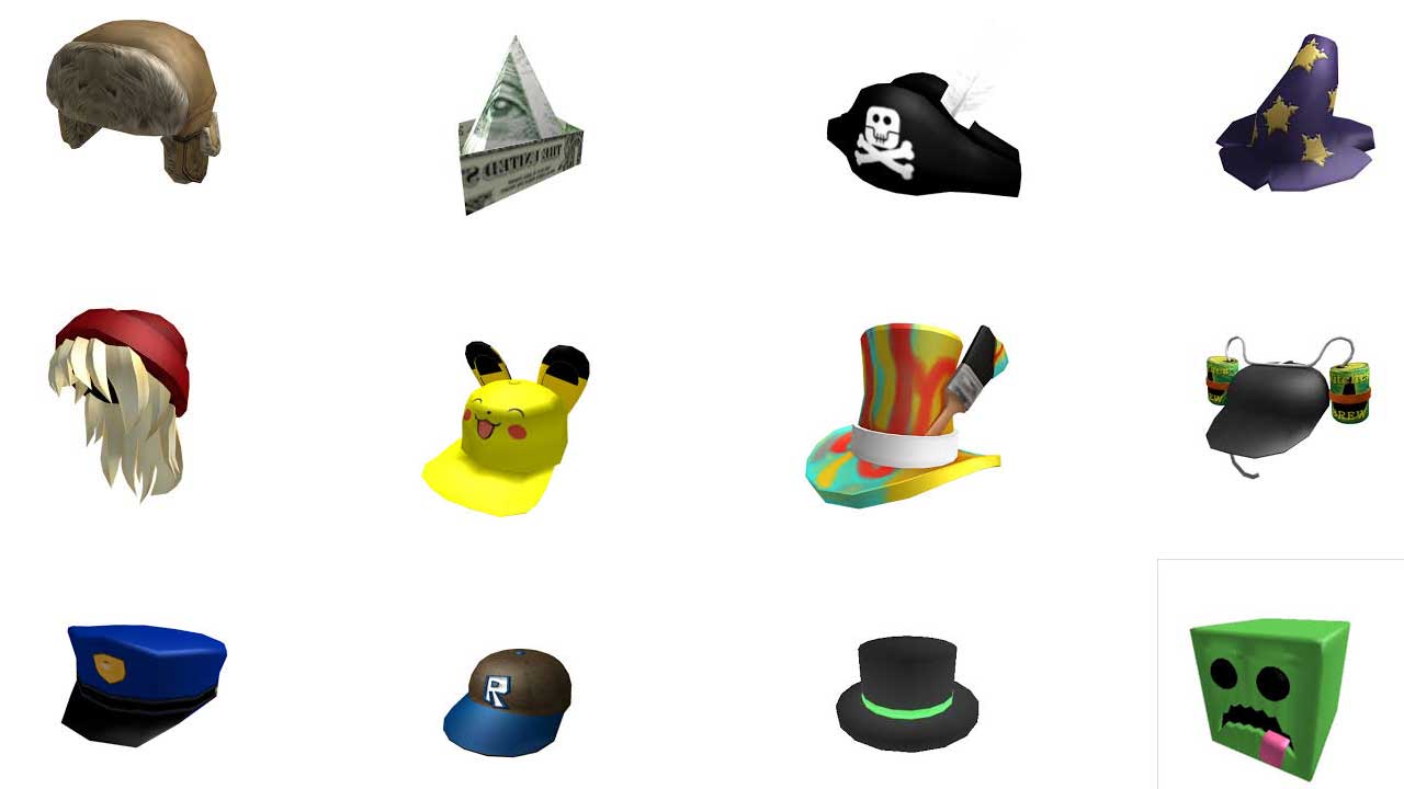 old roblox hats list