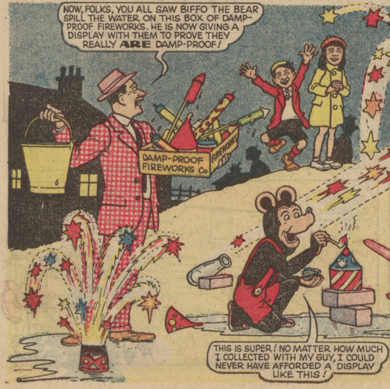 Biffo the Bear 1964 - Fireworks at play!