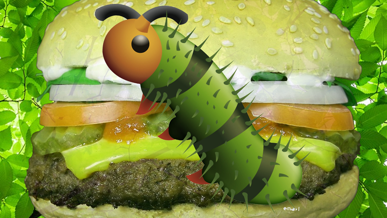Caterpillar Emoji burger