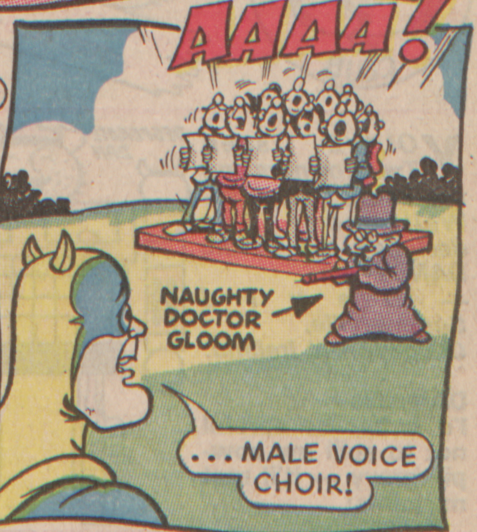 Bananaman 1985 - A sneezing male choir!