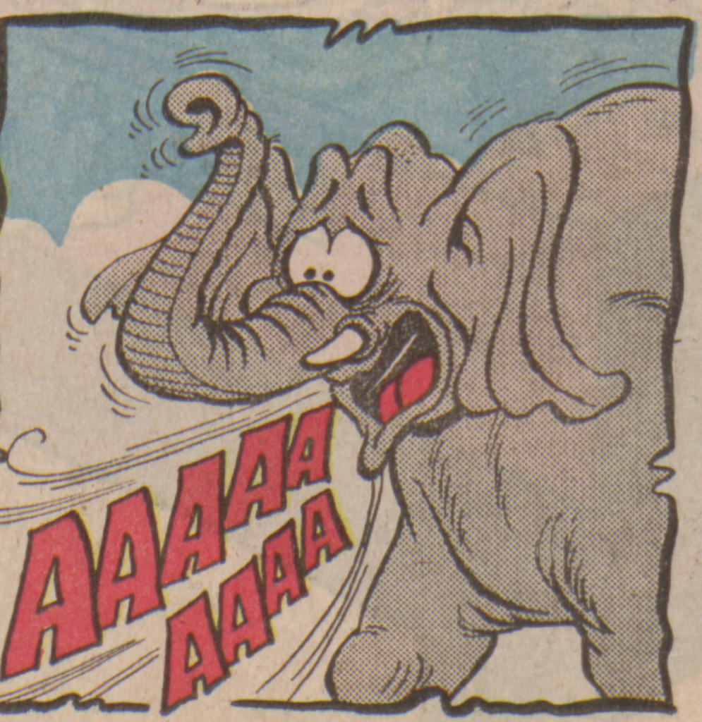 Bananaman 1985 - one unhappy elephant