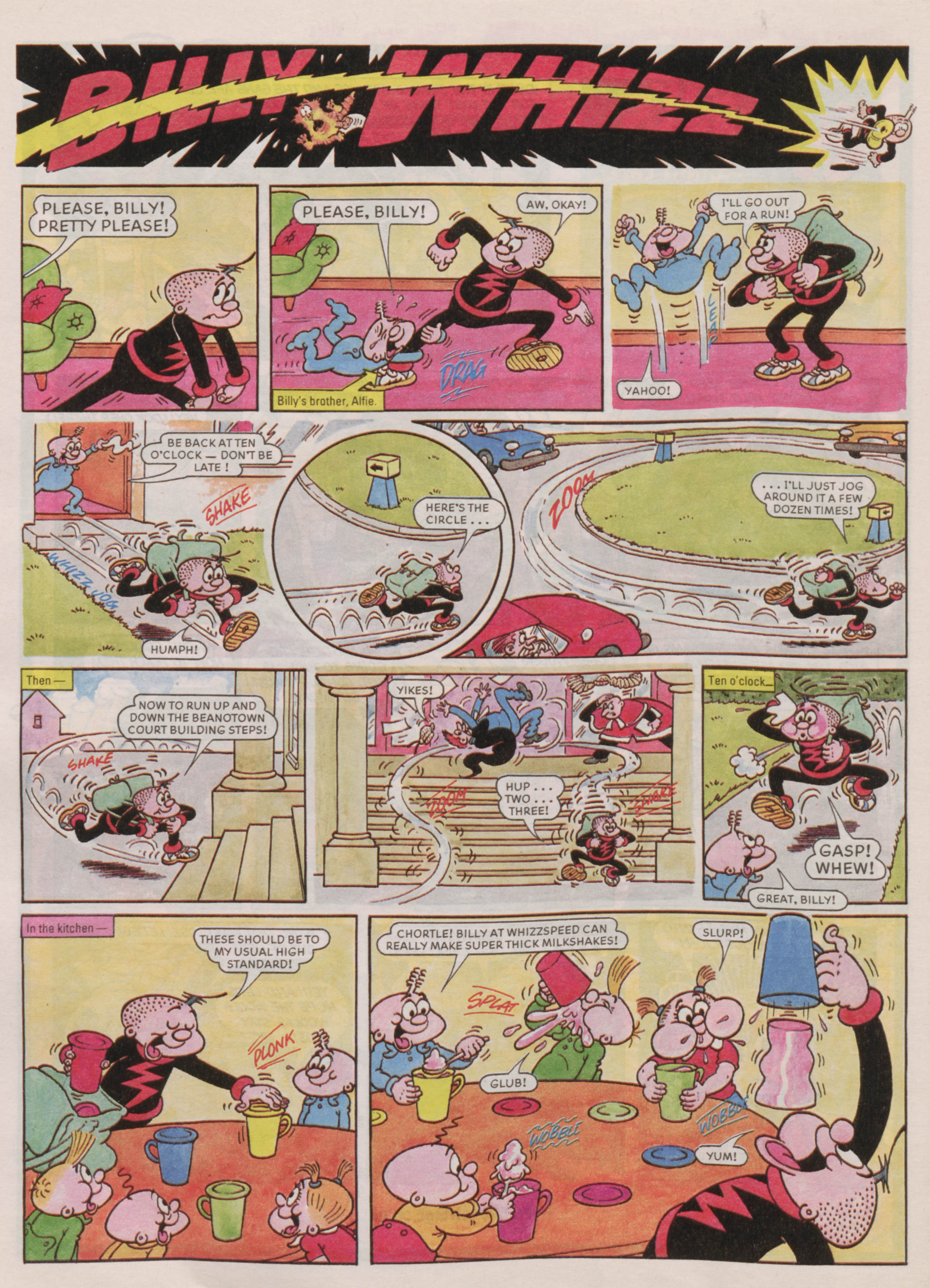 Beano Issue No. 2887 - 15th November 1997 - Billy Whizz - Ring-a-round-a-milkshake!