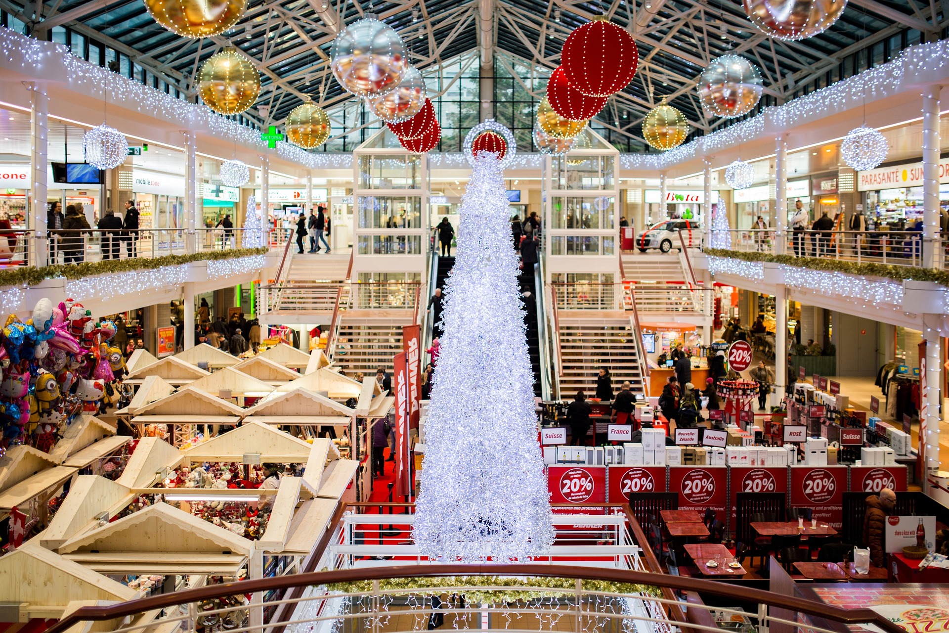Shopping mall at Christmas