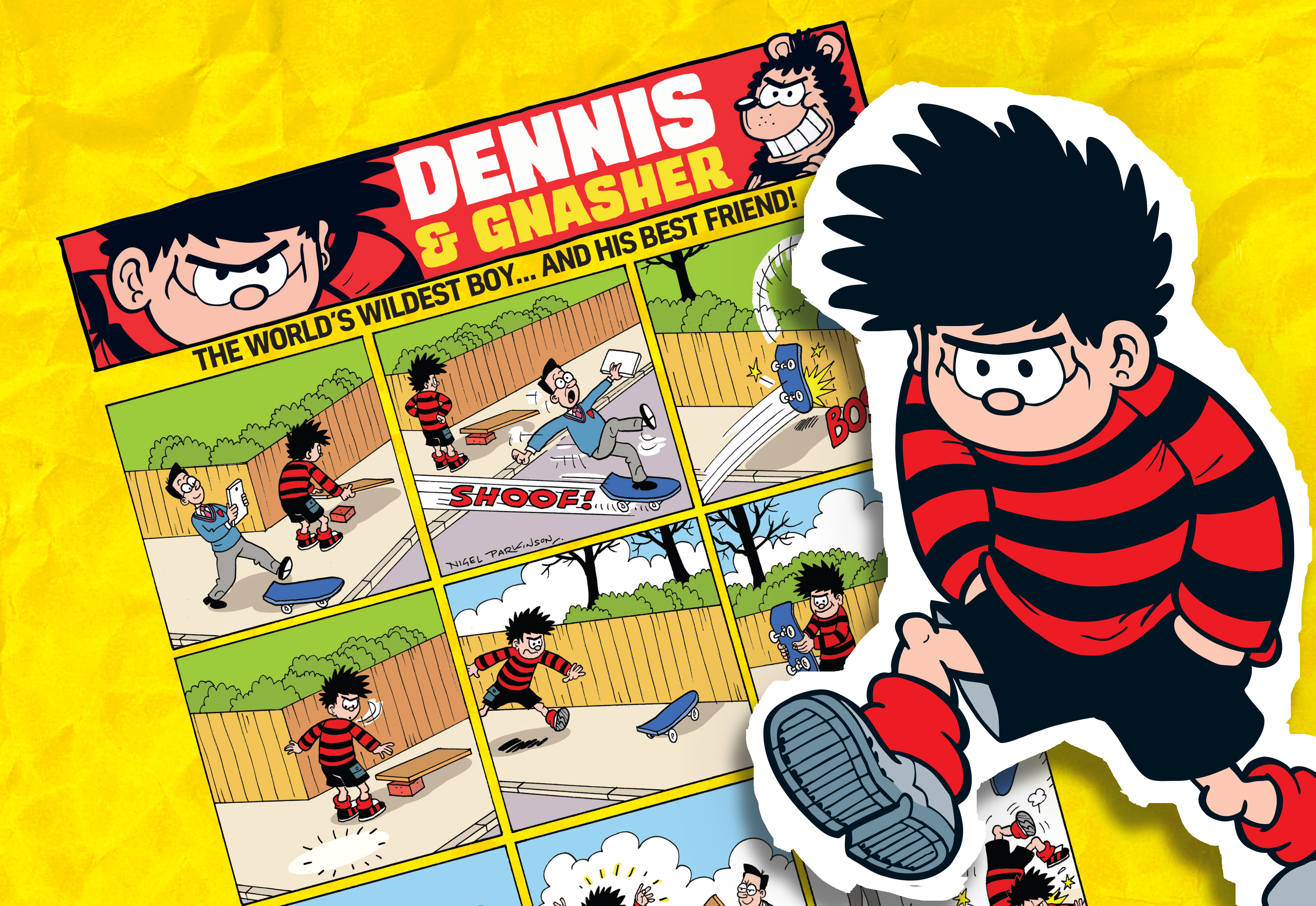 Dennis and Gnasher have a quiet day