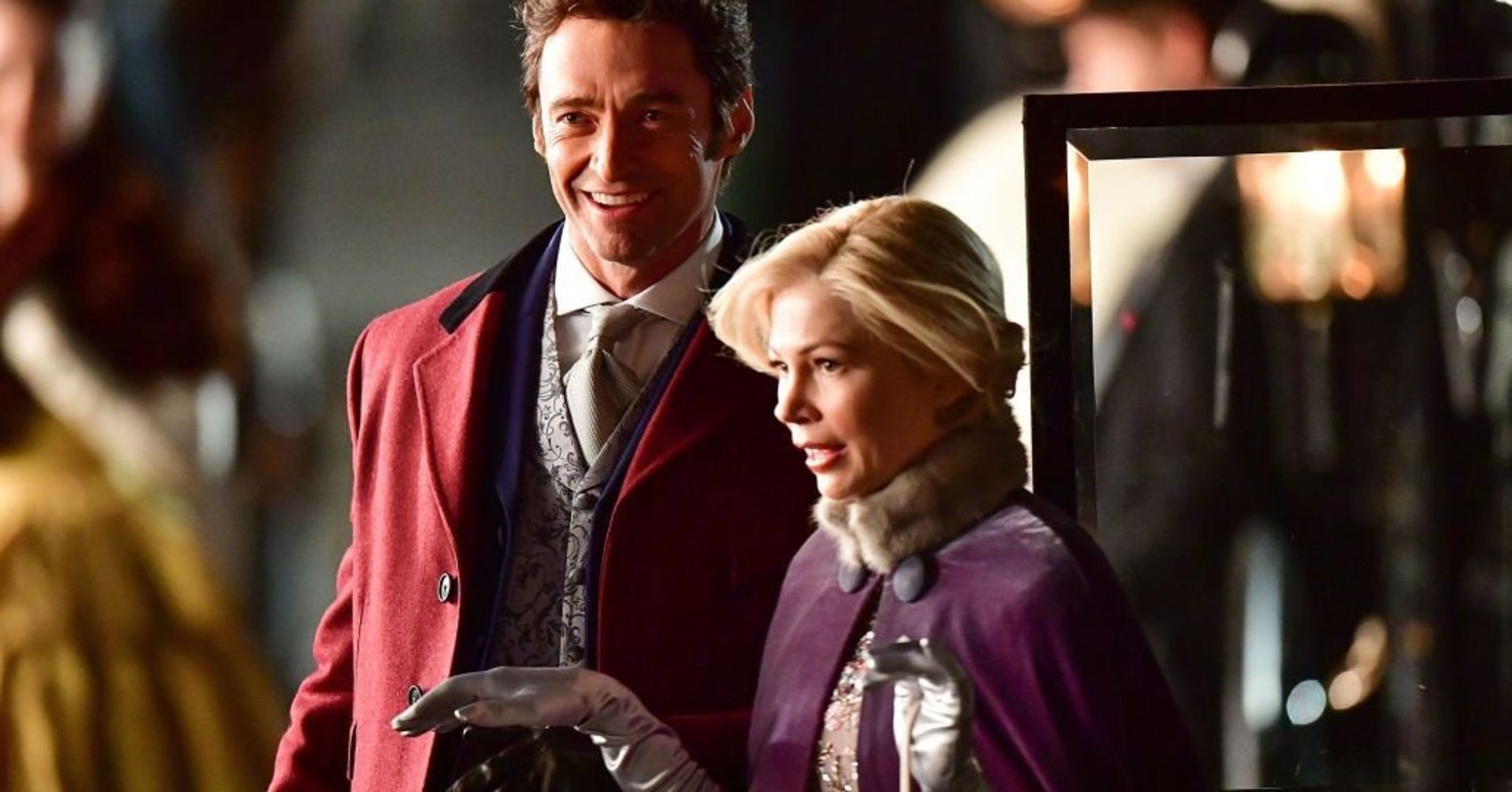 Hugh Jackman and Michelle Williams in a scene from The Greatest Showman