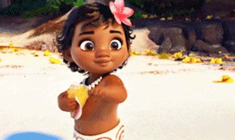 A cute baby in the film Moana