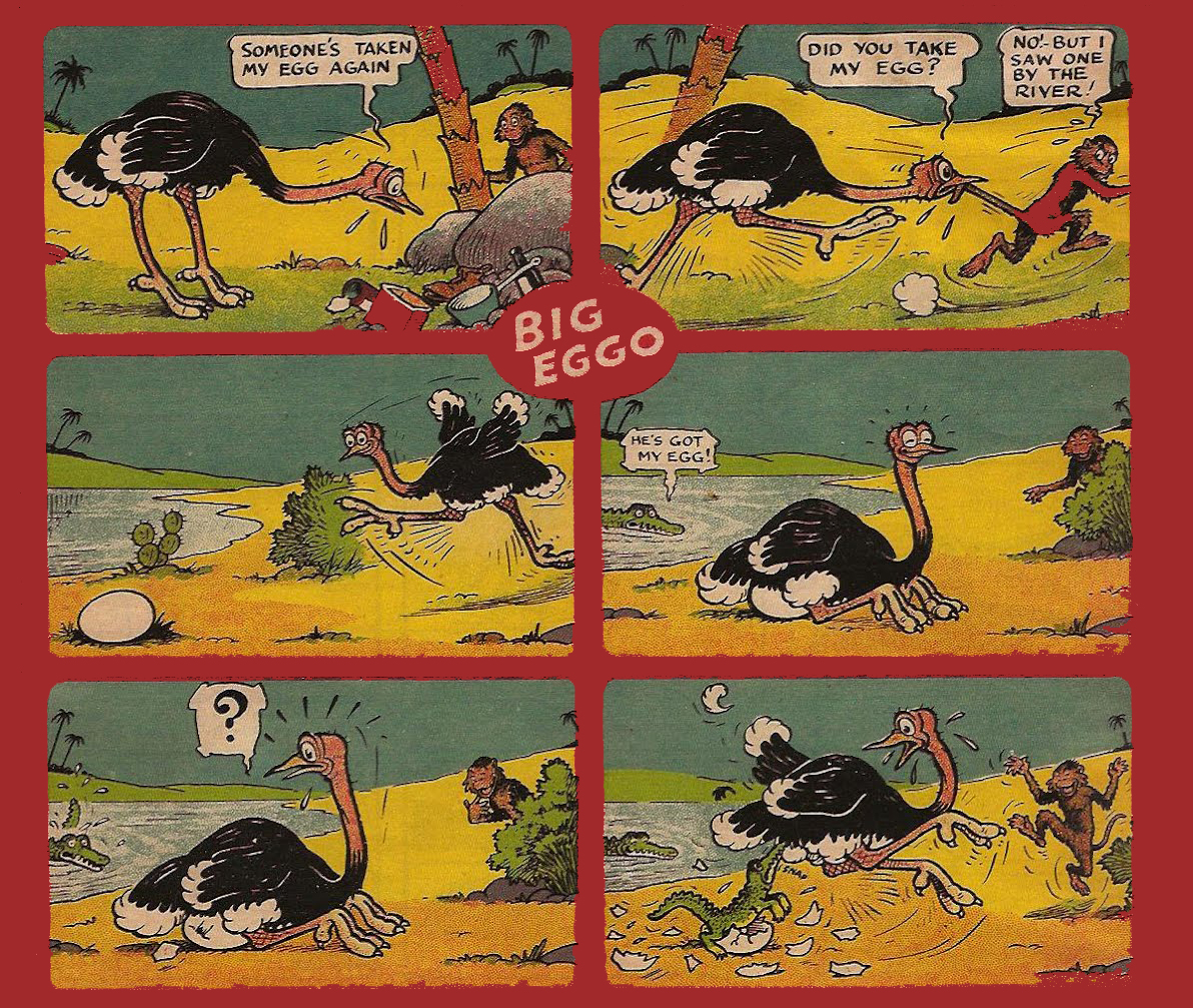 First Big Eggo comic strip. From Beano No. 1, 1938