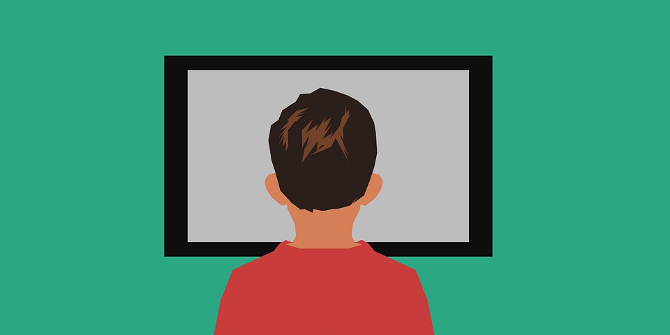 An illustration of someone watching television