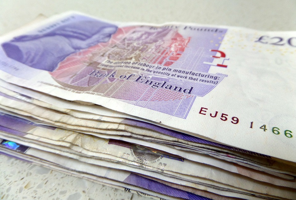 A pile of £20 notes