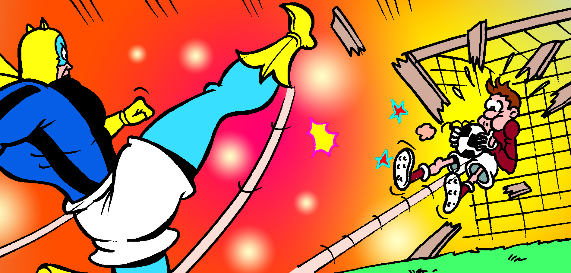 Which footie fanatic guest stars in Bananaman's strip this week?