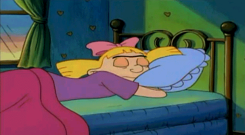 A Hey Arnold character enjoys a lie in