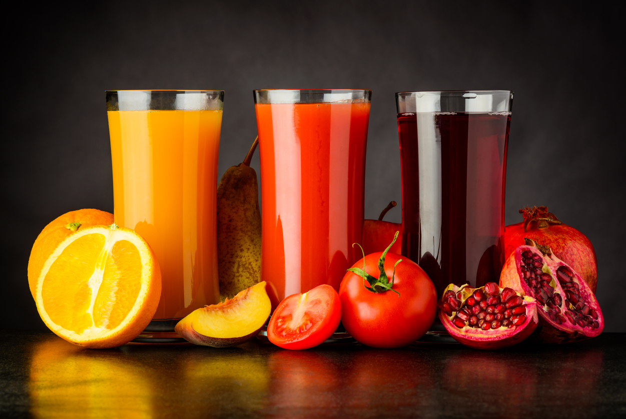 A selection of fruit juices