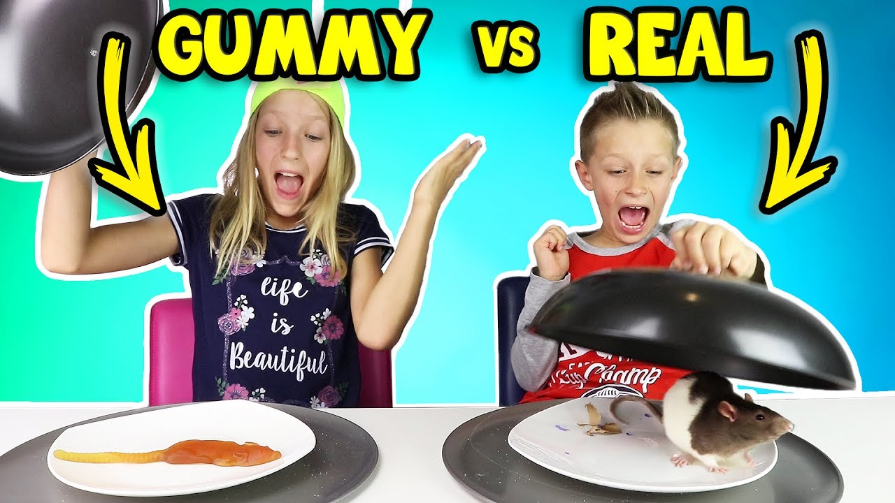 Sis vs Bro take on the Gummy vs Real challenge