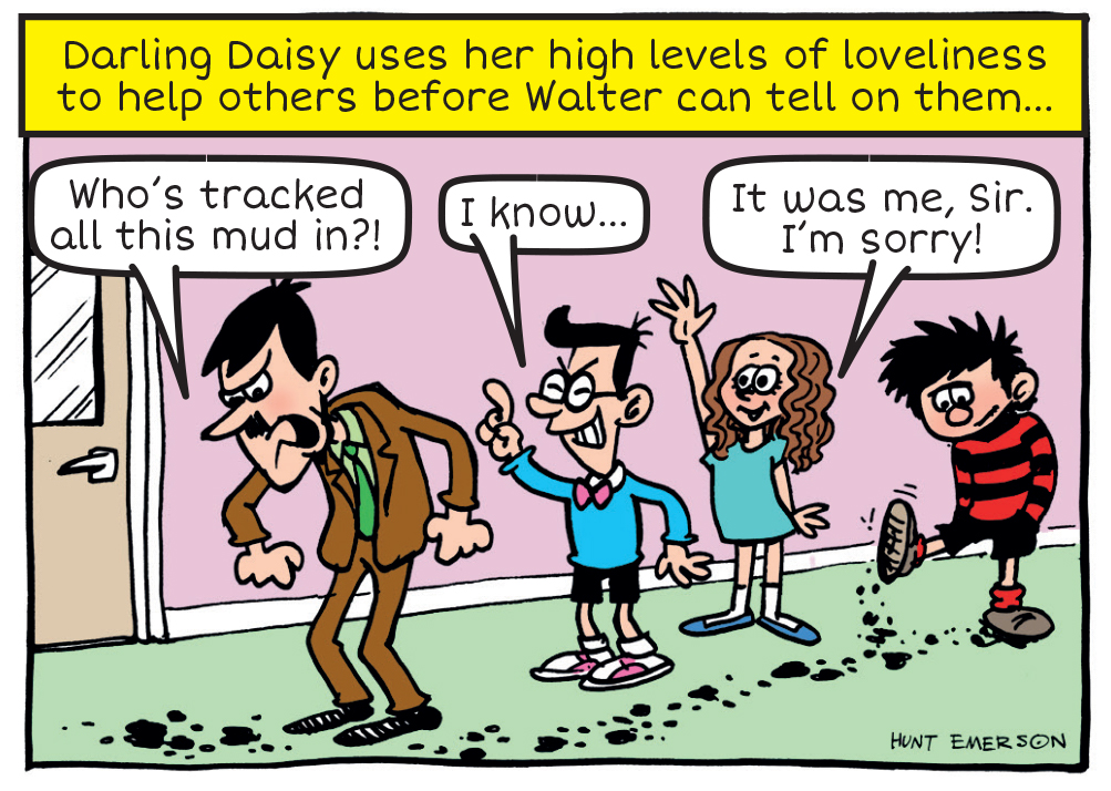 Darling Daisy muddy footprints Dennis