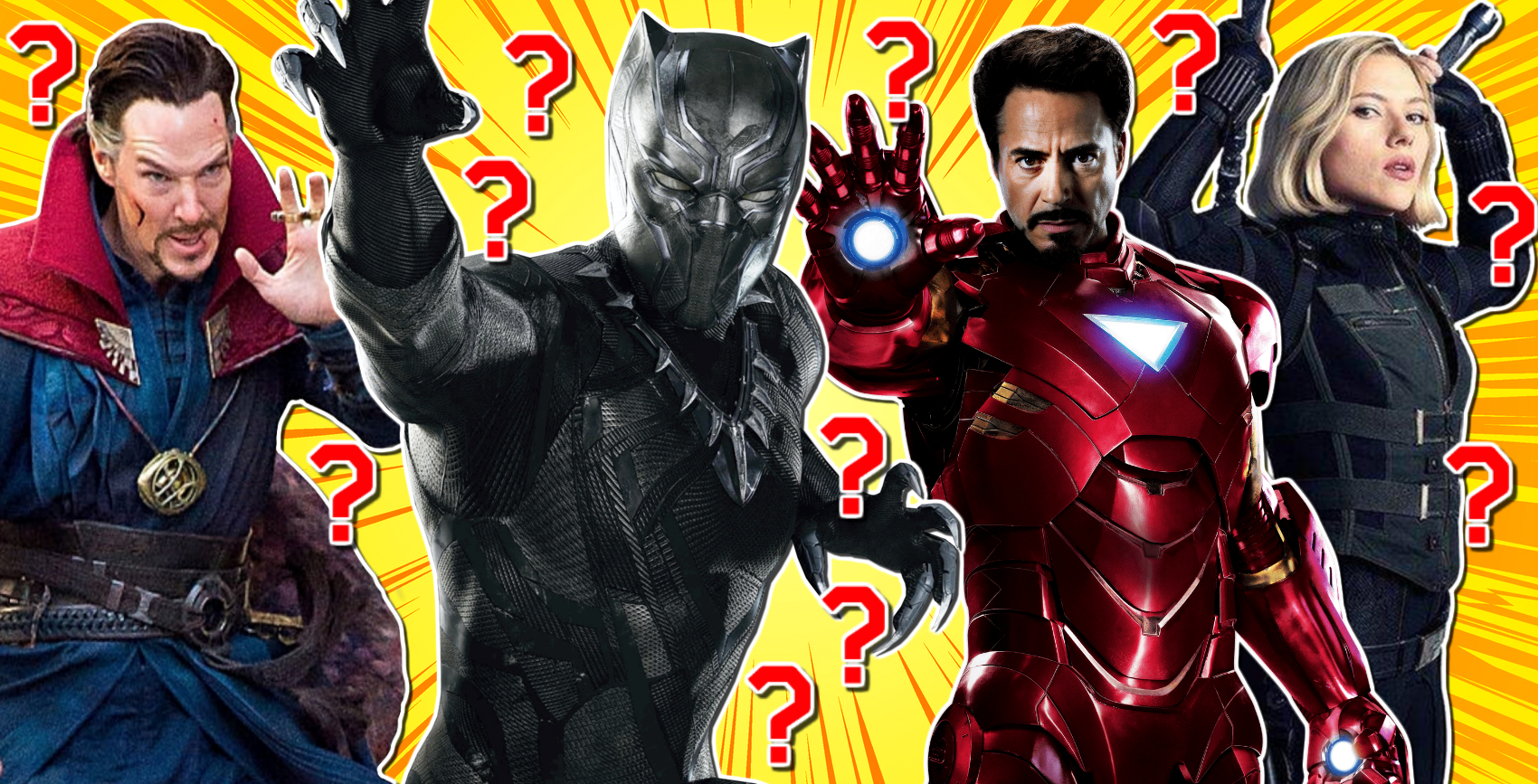 Avengers quiz featuring Iron Man, Dr Strange, Black Panther and Black Widow