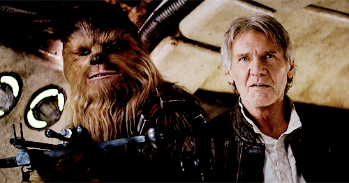 Han and Chewbacca in The Force Awakens