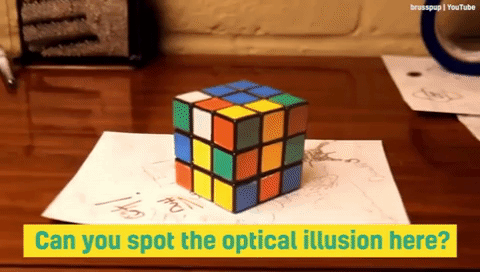A Rubik's cube illusion