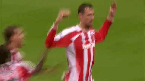 Peter Crouch doing a sort of crab dance